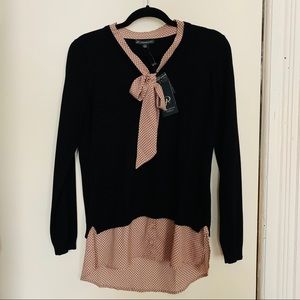 Tie neck sweater